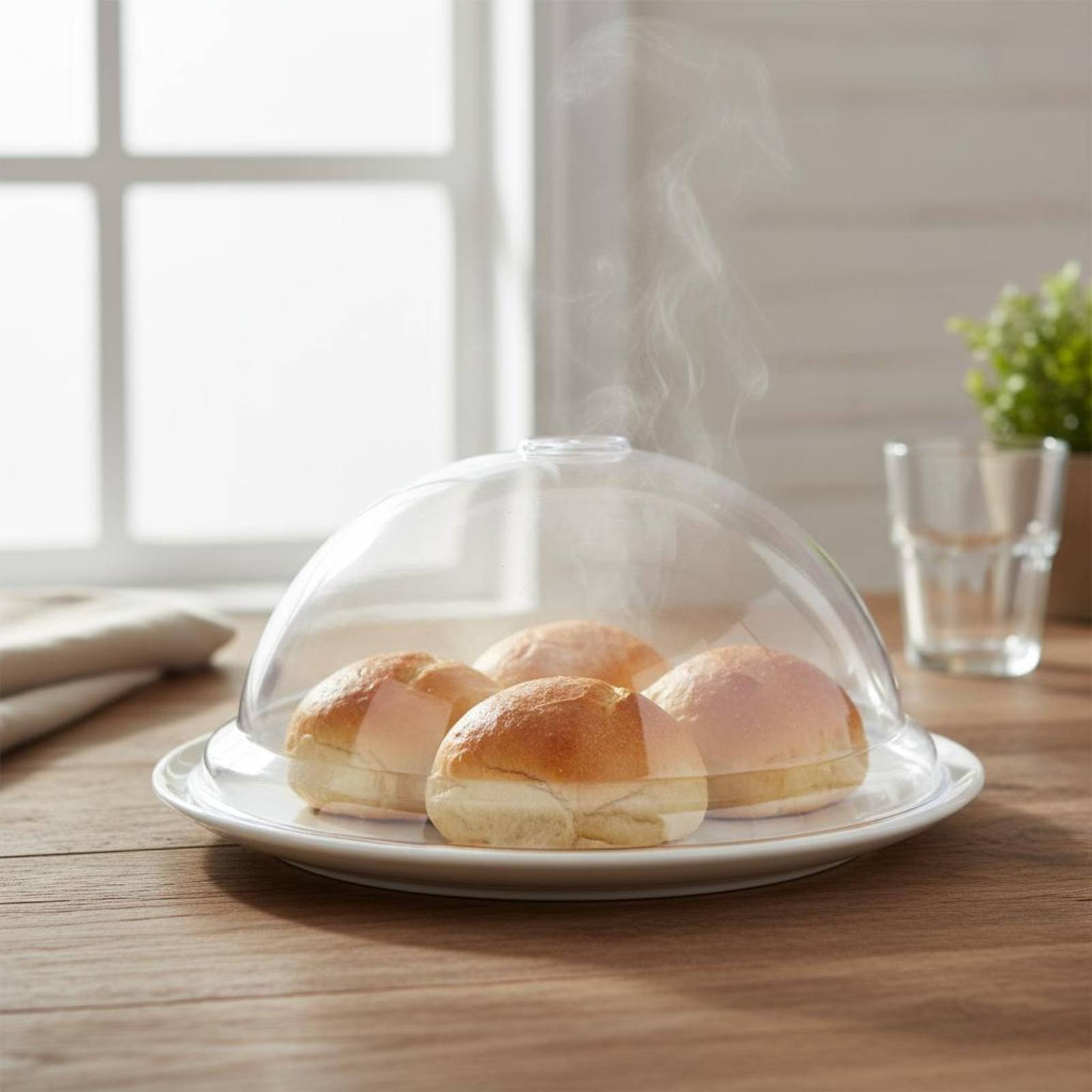 Plastic Dome Clear - 食品保護容器 冷蔵庫対応 透明ケーキドーム蓋 プラスチック製食品クローシュ 丸型皿蓋 ハンドル付き