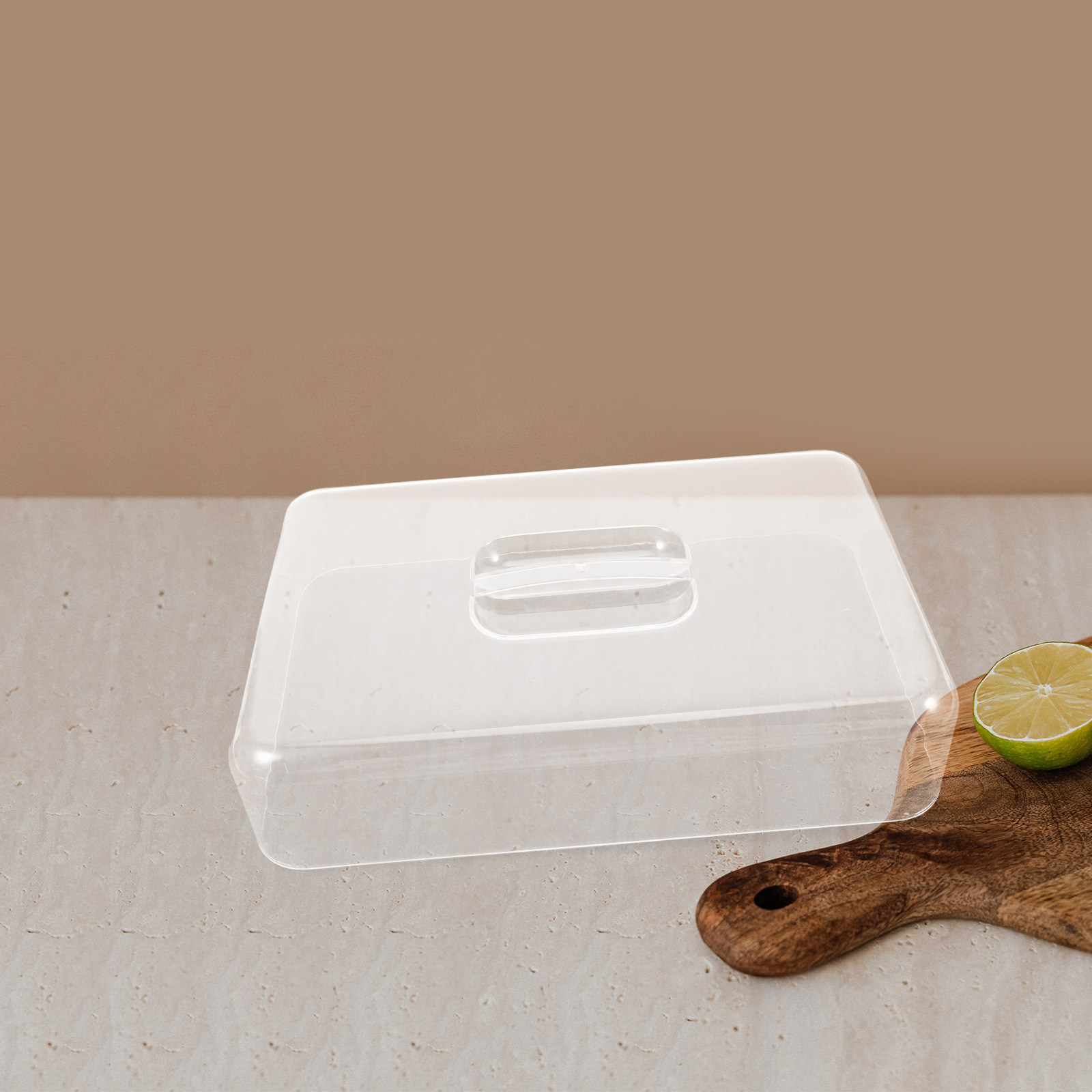 Plastic Dome Clear - 2個入り 透明アクリル製 長方形ケーキドーム 10.82インチ 透明フードカバー 防塵ディスプレイスタンド