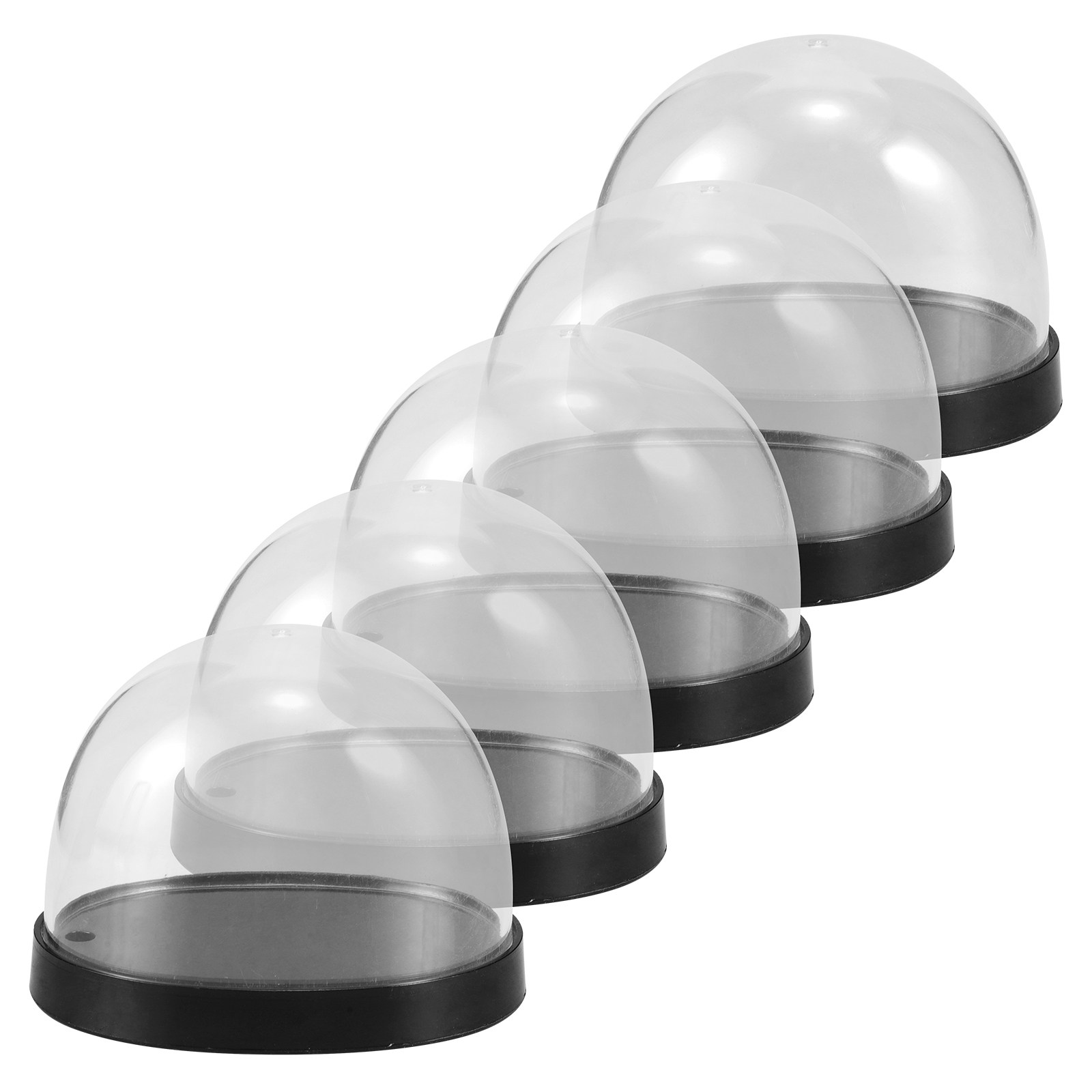Plastic Dome Clear - 5セット ガラス製クローシェドーム 透明プラスチックディスプレイドーム ミニショーケーストレイ 花飾り用 透明保護カバー