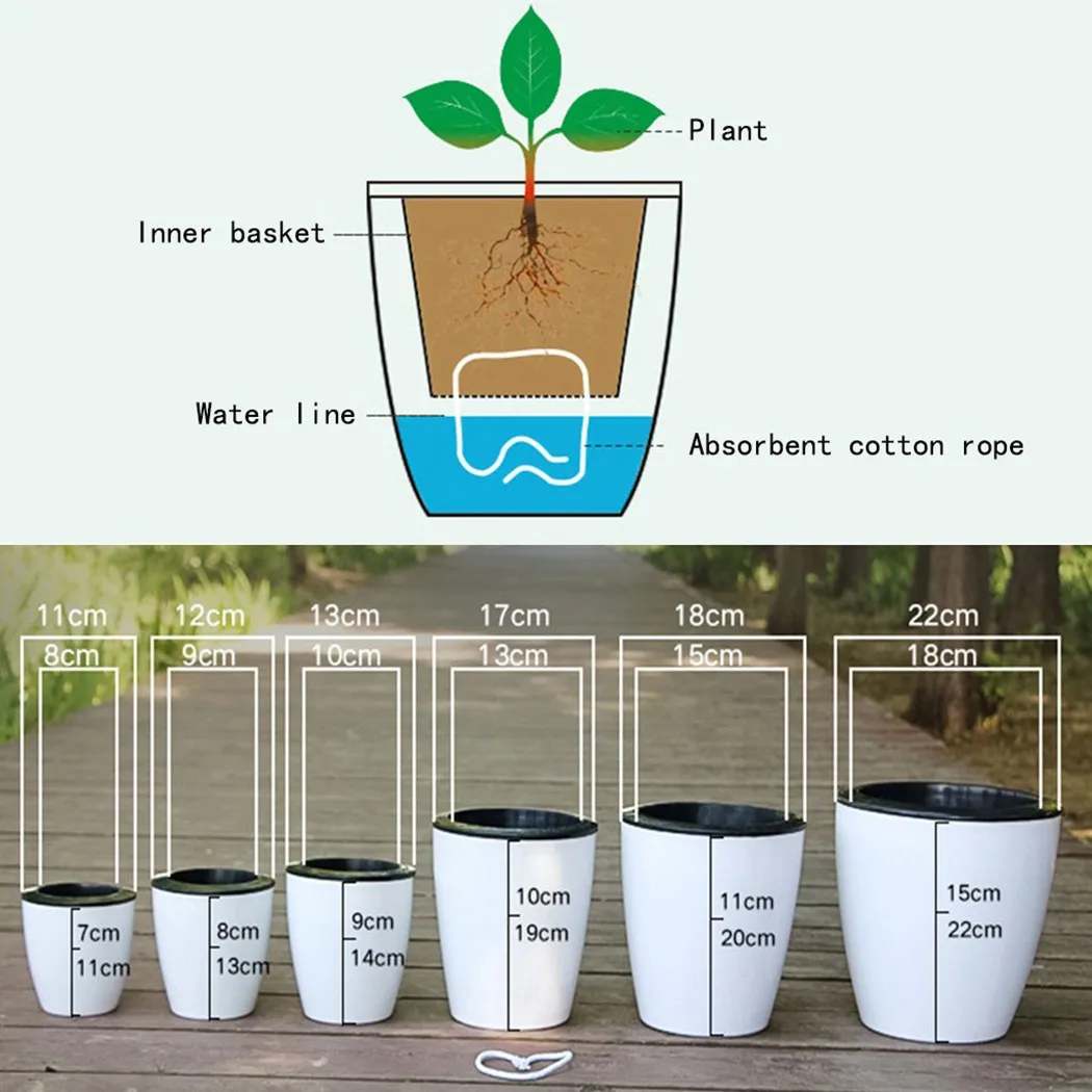 鉢植えの日曜大工の植物,花の植え付け用のプランター,テーブル - Self Watering Insert のレビューと価格
