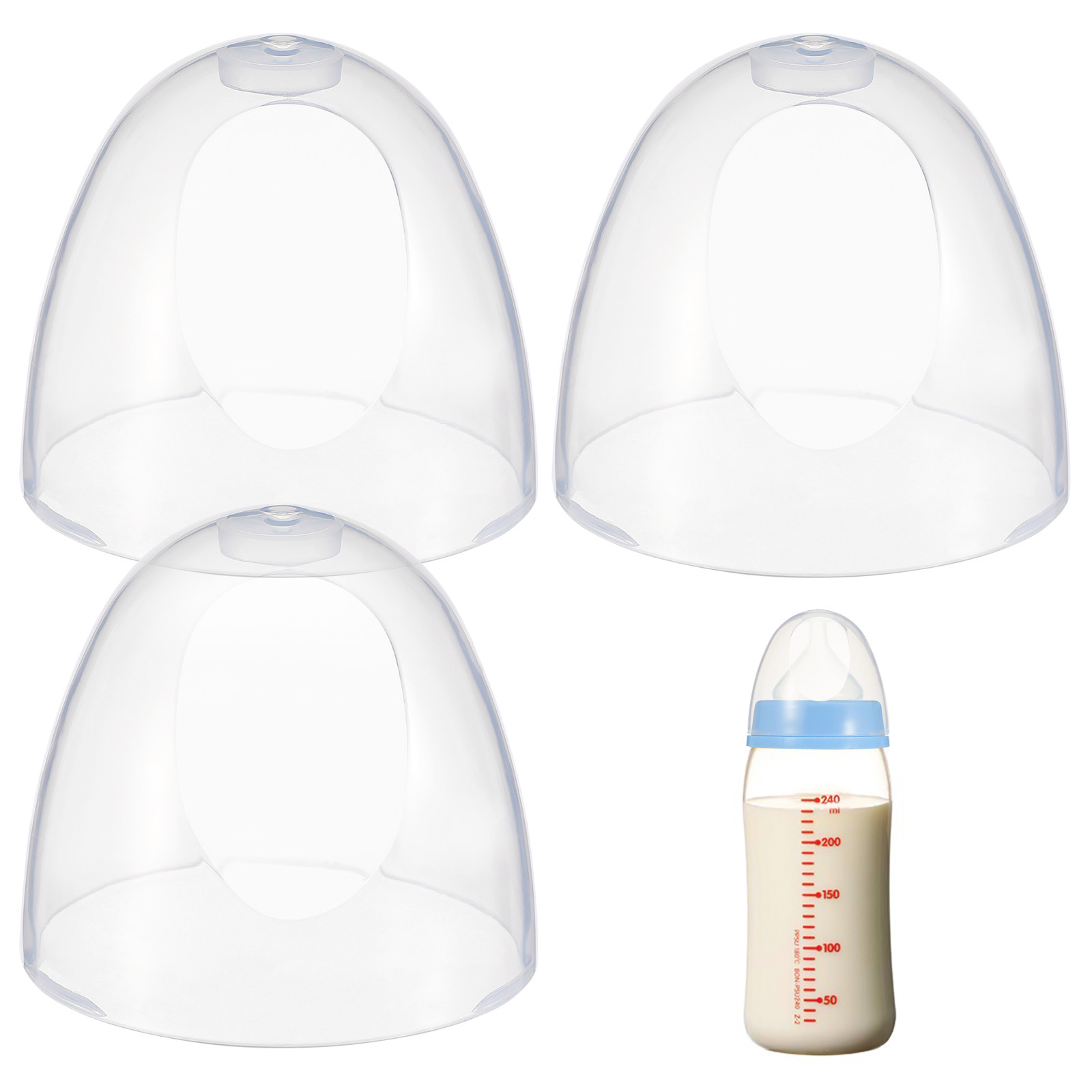 交換用プラスチック製哺乳瓶キャップ、漏れ防止ミルク哺乳瓶蓋、 - Plastic Dome Clear のレビューと価格